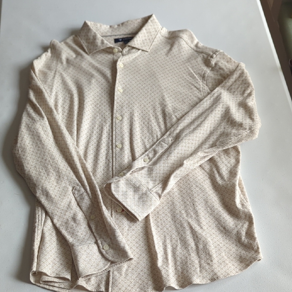 Daniel Cremieux Beige Patterned Button Down Shirt... Nice And Soft!!